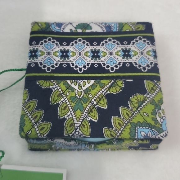 Vera Bradley Cambridge Navy Blue Green Quilted Pattern Note Box NWT - Picture 2 of 9